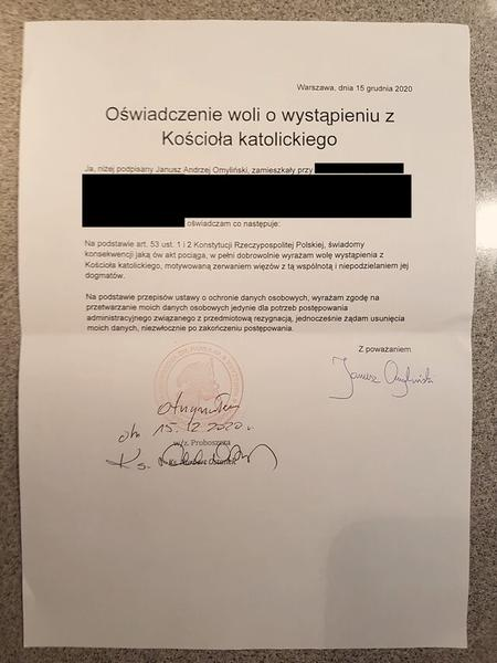Wystąpienie z Kościoła